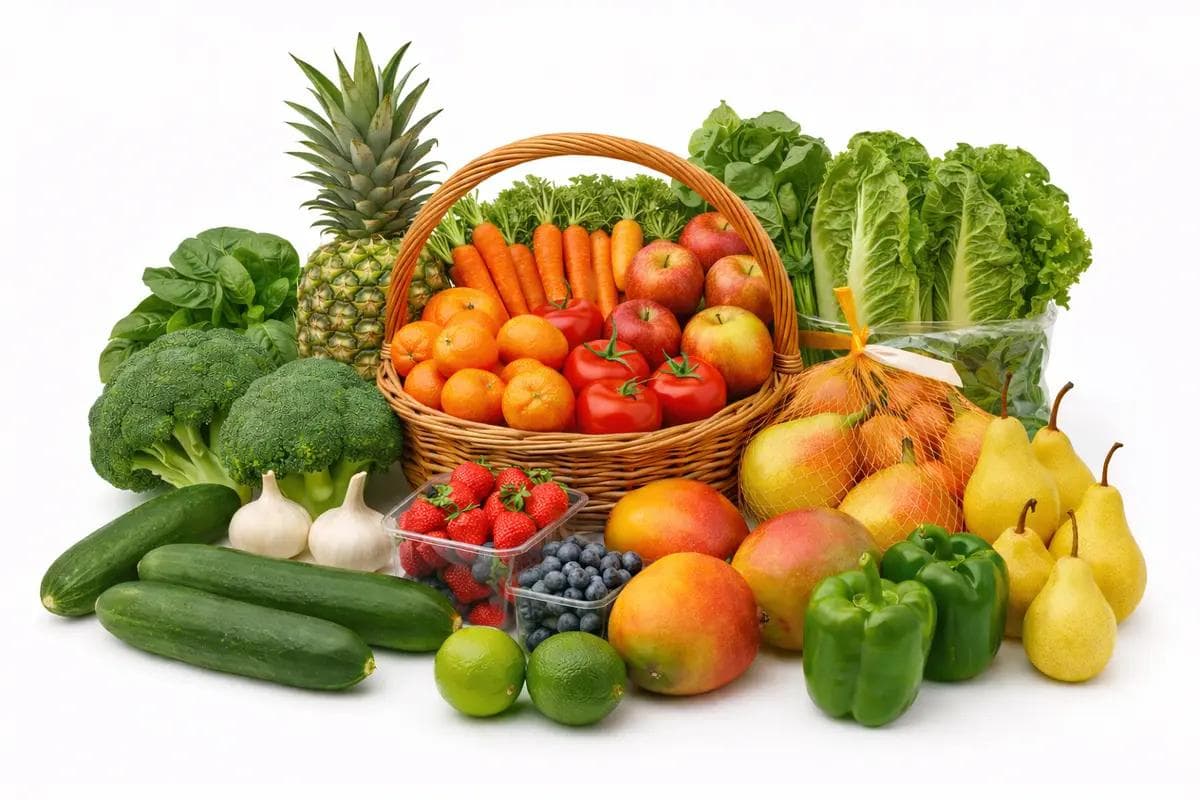 Fresh fruits and vegetables